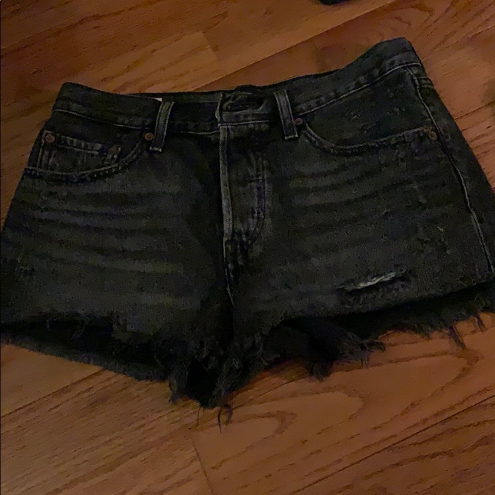 Levi’s 501 Distressed Black Ripped Shorts